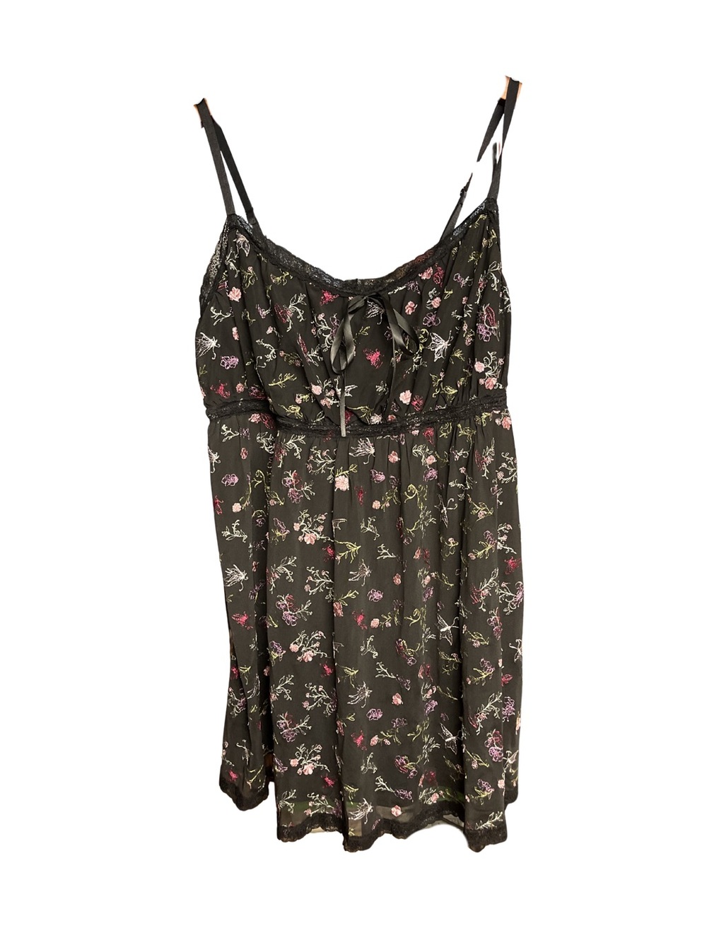 Hot Topic: Thorn and Fable Floral Chemise Dress- Black with Pink Floral NWT 1X